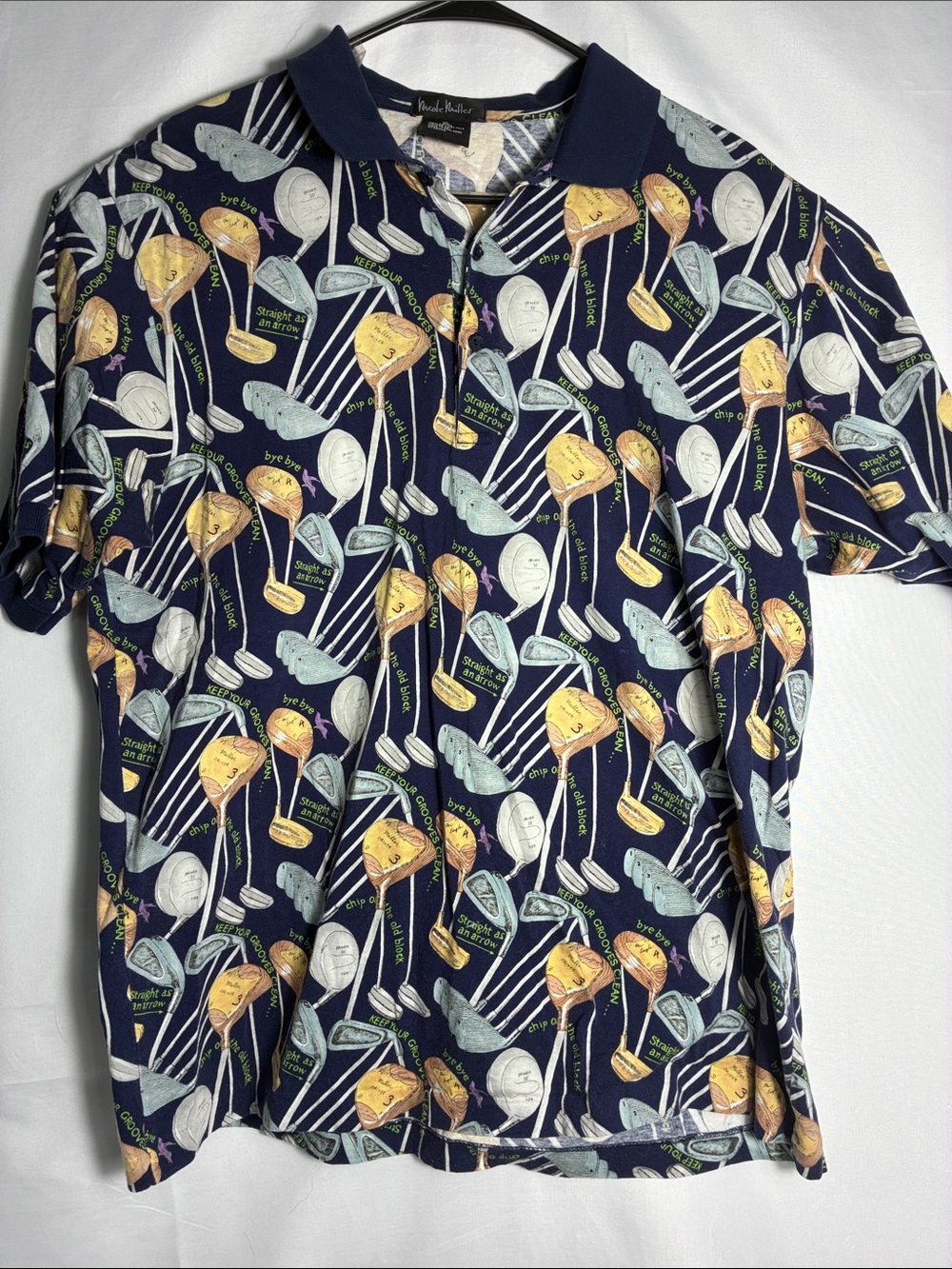 Nicole Miller Polo Golf Club and Quotes Pattern size XL